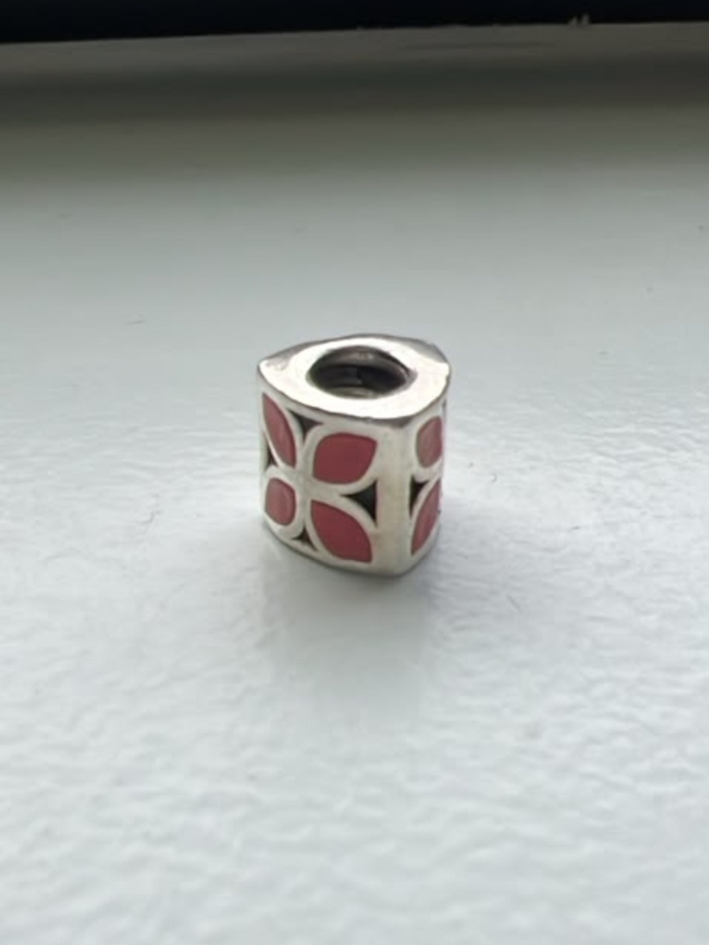 Pandora Pink Enamel Flower Petals bead charm